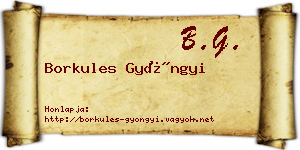 Borkules Gyöngyi névjegykártya